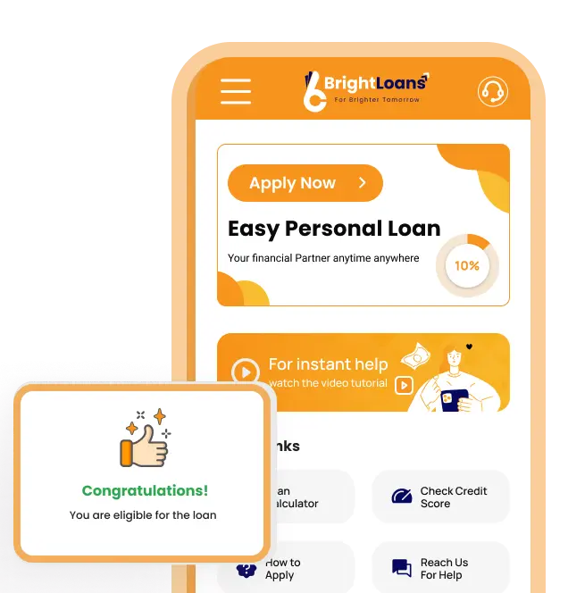 BrightLoans main homepage banner with phone screen